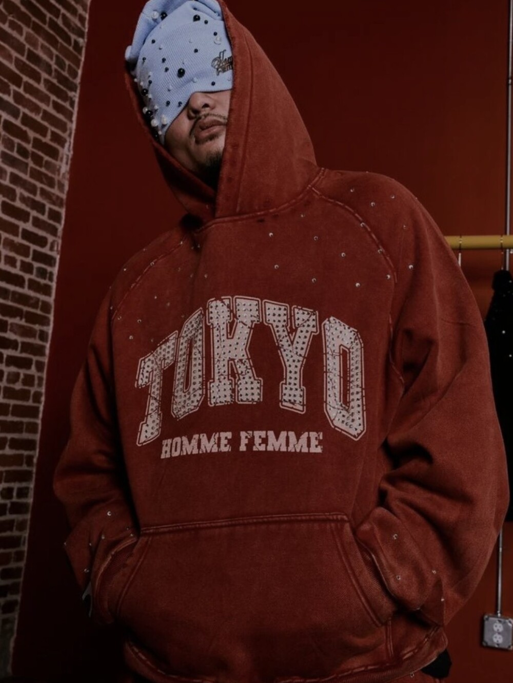 Homme & Femme "World Tour" Hoodie - Red/White Unisex  Size Medium